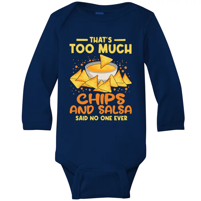 Chips And Salsa Mexican Food Cuisine Cinco De Mayo Gift Baby Long Sleeve Bodysuit