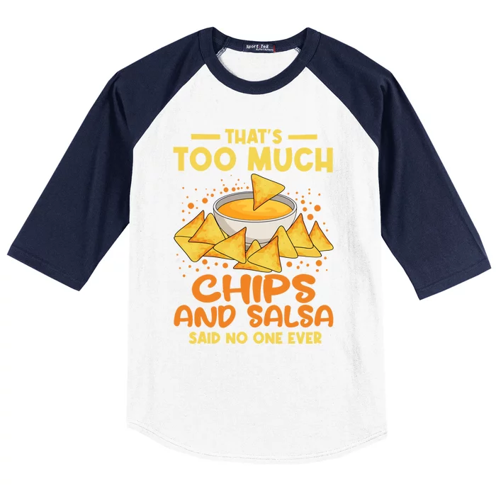 Chips And Salsa Mexican Food Cuisine Cinco De Mayo Gift Baseball Sleeve Shirt