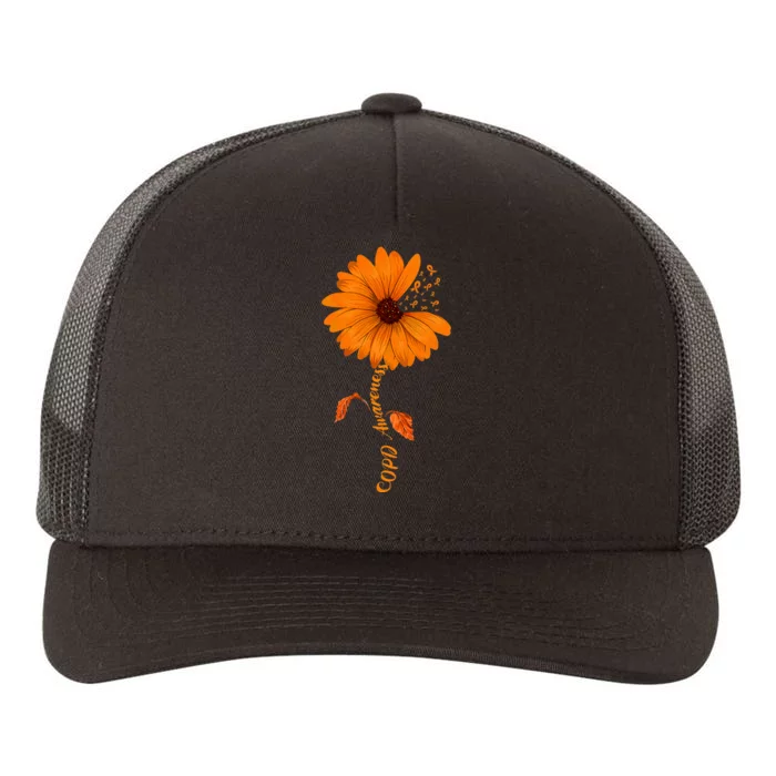 Copd Awareness Sunflower Orange Ribbon Yupoong Adult 5-Panel Trucker Hat