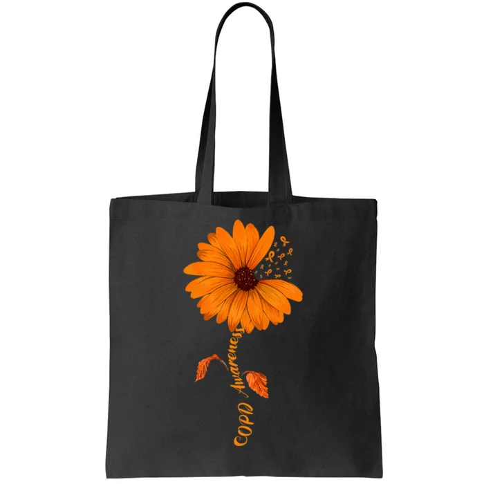 Copd Awareness Sunflower Orange Ribbon Tote Bag