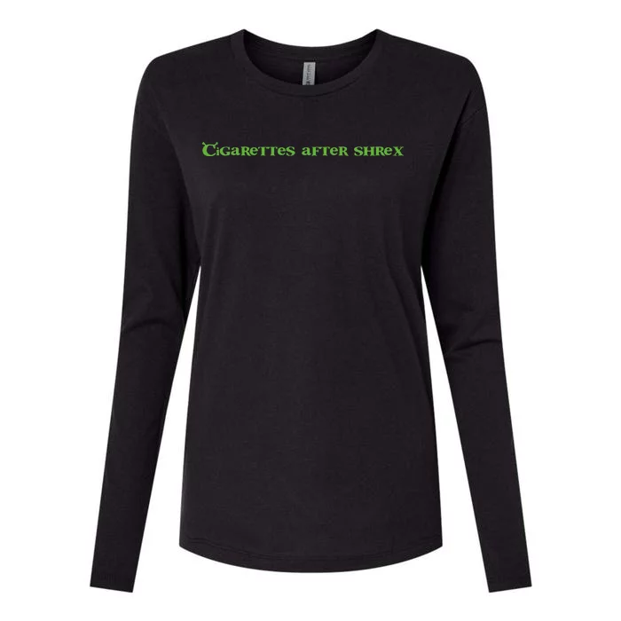 Cigarettes After Shrex Funny Ogre Slogan Womens Cotton Relaxed Long Sleeve T-Shirt