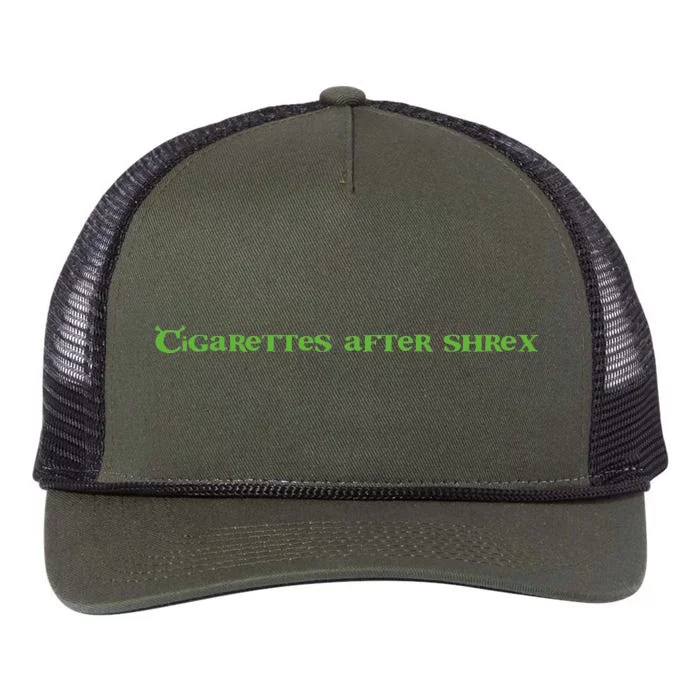 Cigarettes After Shrex Funny Ogre Slogan Retro Rope Trucker Hat Cap