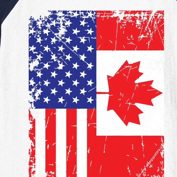 Canadian American Shirts USA Canada Flag 4th Of July Baseball Sleeve Shirt