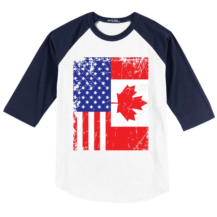 Canadian American Shirts USA Canada Flag 4th Of July Baseball Sleeve Shirt