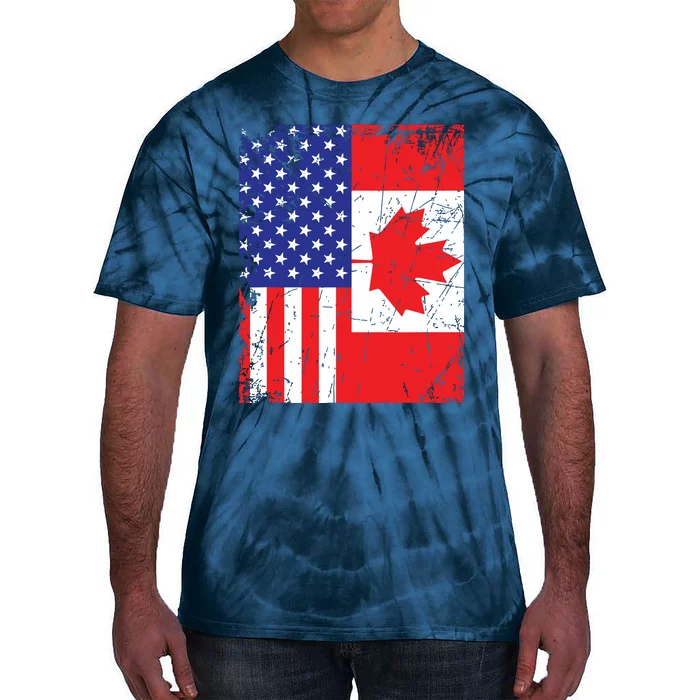 Canadian American Shirts USA Canada Flag 4th Of July Tie-Dye T-Shirt