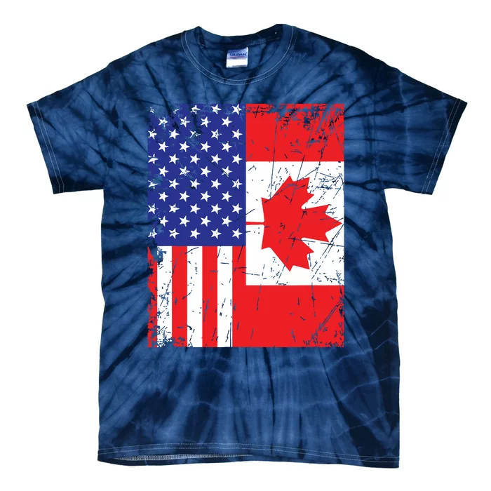 Canadian American Shirts USA Canada Flag 4th Of July Tie-Dye T-Shirt