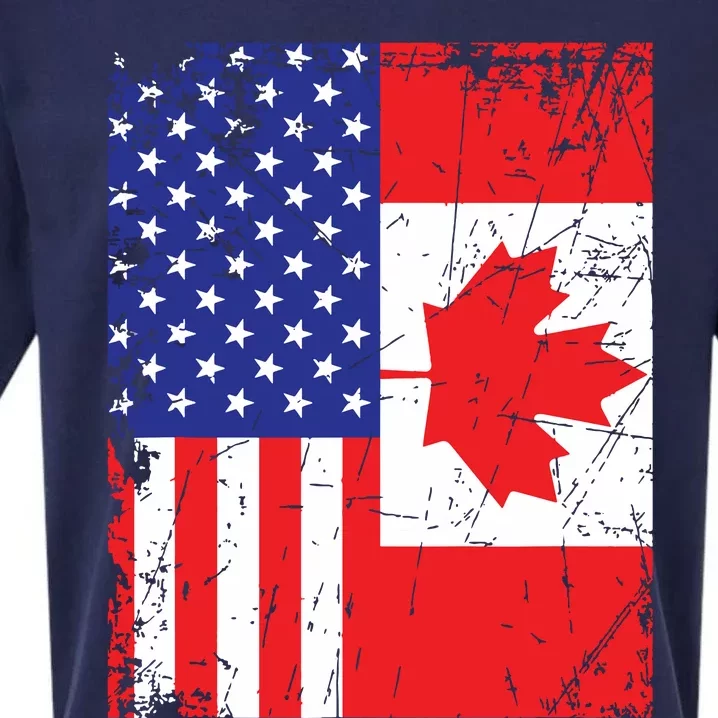 Canadian American Shirts USA Canada Flag 4th Of July Sueded Cloud Jersey T-Shirt