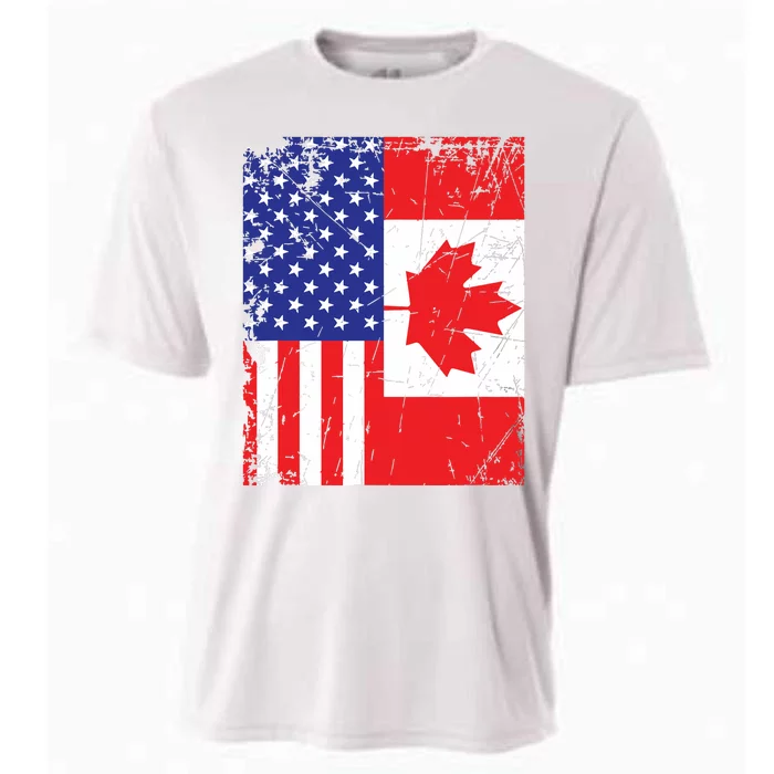 Canadian American Shirts USA Canada Flag 4th Of July Cooling Performance Crew T-Shirt