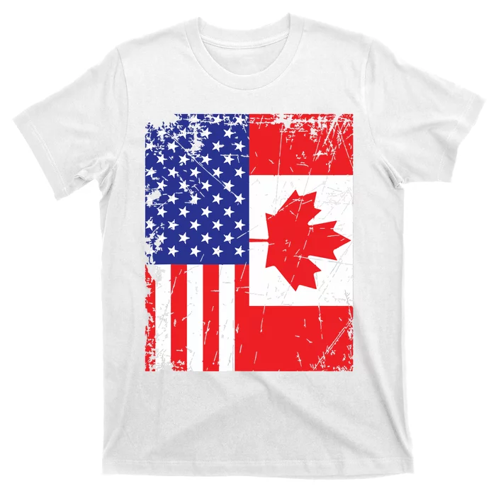 Canadian American Shirts USA Canada Flag 4th Of July T-Shirt