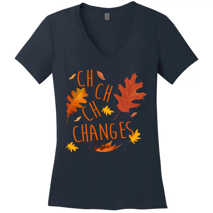 Changes Autumn Season Women's V-Neck T-Shirt