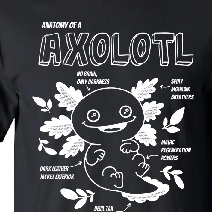 Cute Axolotl Shirt, Anatomy Of A Axolotl Funny Girls Boys Tall T-Shirt