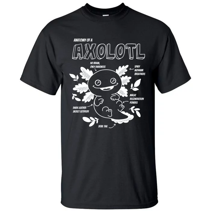 Cute Axolotl Shirt, Anatomy Of A Axolotl Funny Girls Boys Tall T-Shirt