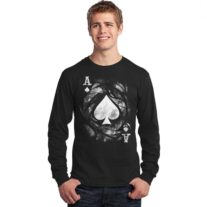 Card Ace Spades Play Playing Tall Long Sleeve T-Shirt