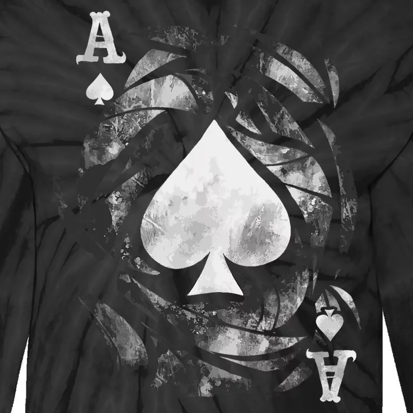 Card Ace Spades Play Playing Tie-Dye Long Sleeve Shirt