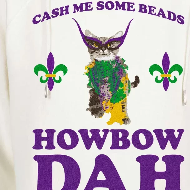 Cash Me Some Beads Howbow Dah Mardi Gras Womens Funnel Neck Pullover Hood