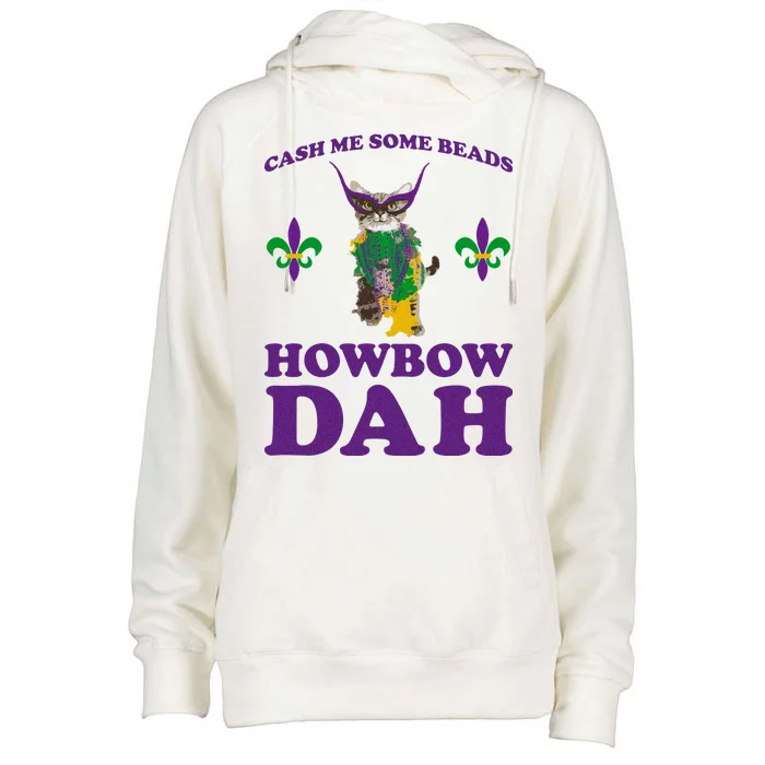 Cash Me Some Beads Howbow Dah Mardi Gras Womens Funnel Neck Pullover Hood