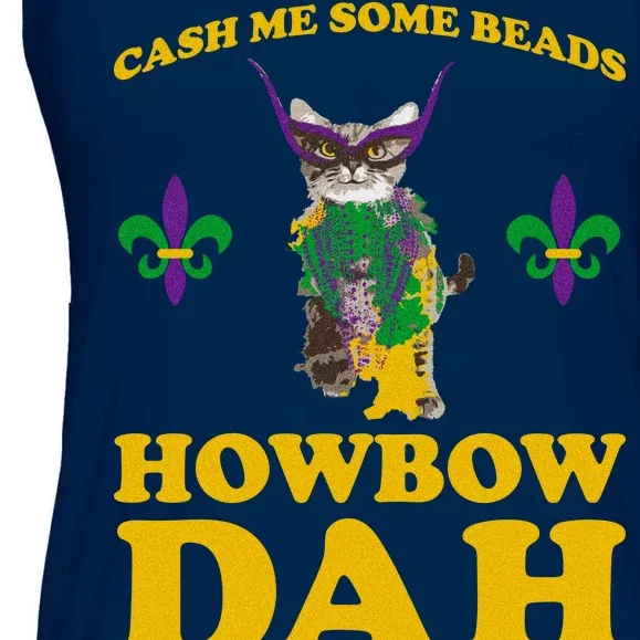 Cash Me Some Beads Howbow Dah Mardi Gras Ladies Essential Flowy Tank