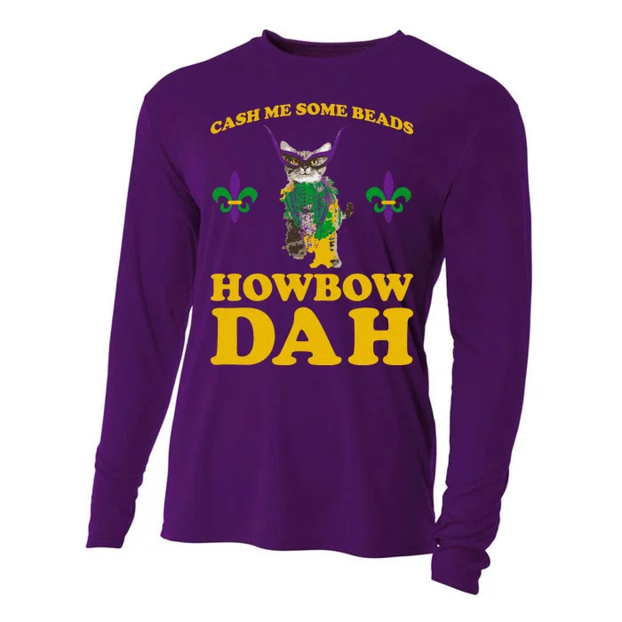 Cash Me Some Beads Howbow Dah Mardi Gras Cooling Performance Long Sleeve Crew