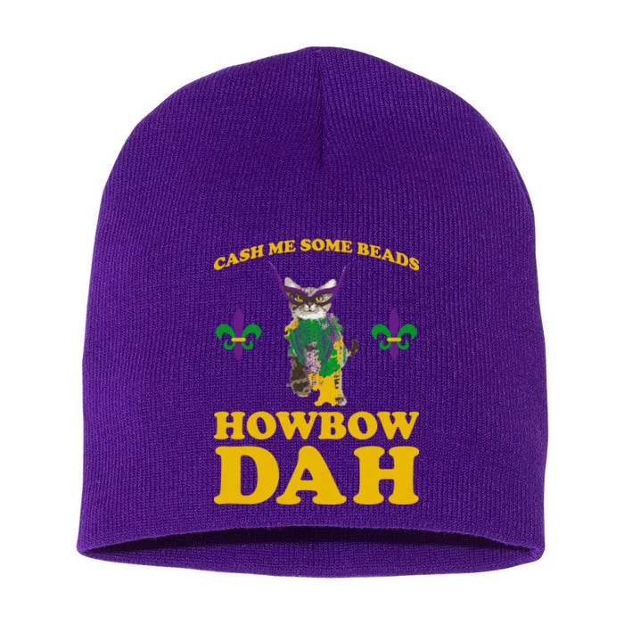 Cash Me Some Beads Howbow Dah Mardi Gras Short Acrylic Beanie