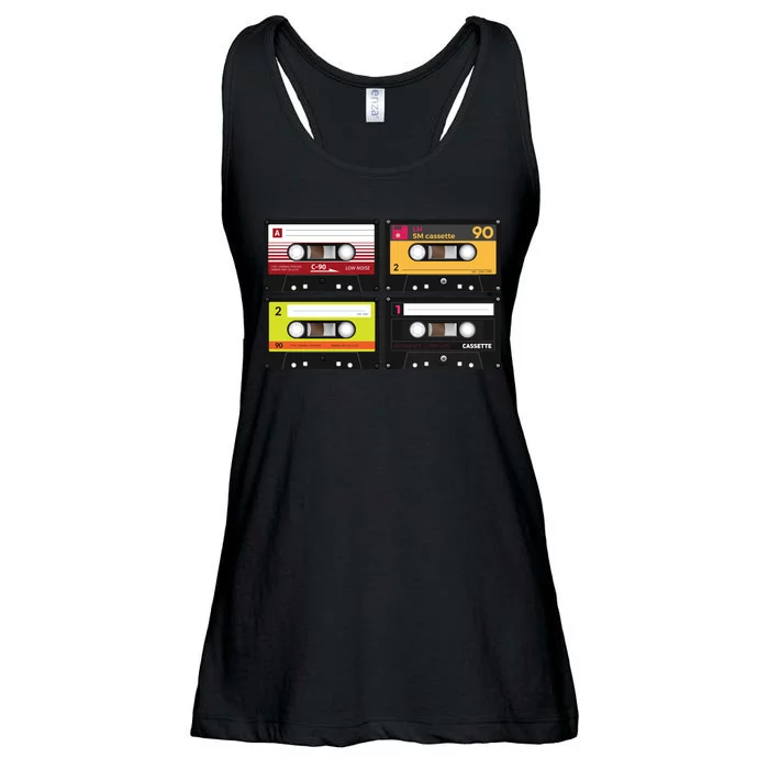 Cassette Tapes Music Mixtape Vintage Retro 80s Tech Ladies Essential Flowy Tank