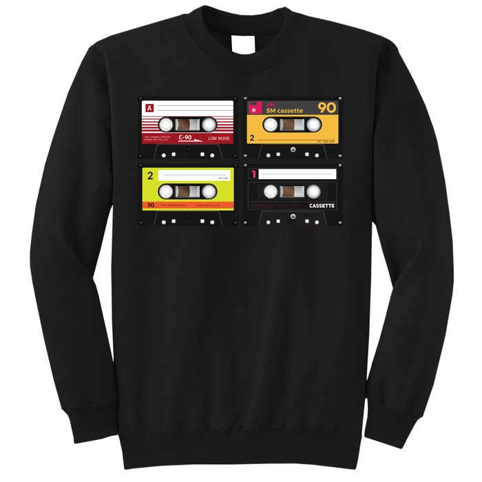 Cassette Tapes Music Mixtape Vintage Retro 80s Tech Tall Sweatshirt