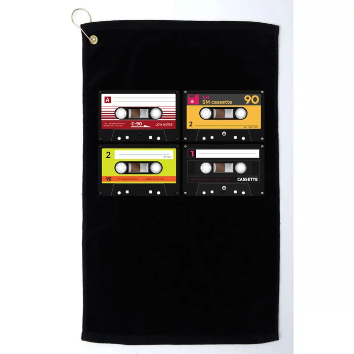 Cassette Tapes Music Mixtape Vintage Retro 80s Tech Platinum Collection Golf Towel