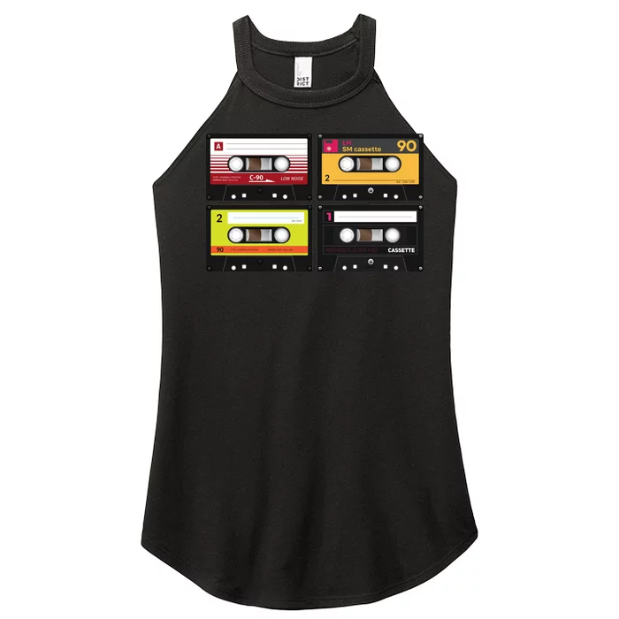 Cassette Tapes Music Mixtape Vintage Retro 80s Tech Women’s Perfect Tri Rocker Tank