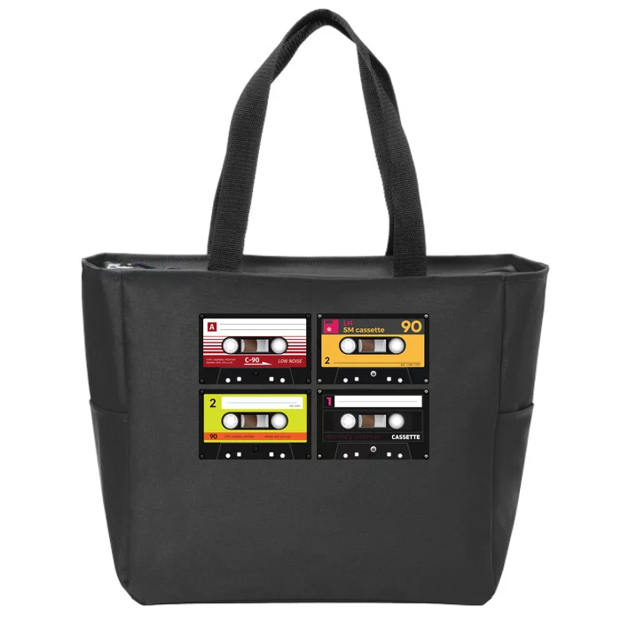 Cassette Tapes Music Mixtape Vintage Retro 80s Tech Zip Tote Bag