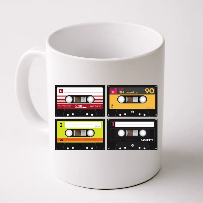 Cassette Tapes Music Mixtape Vintage Retro 80s Tech Front & Back Coffee Mug