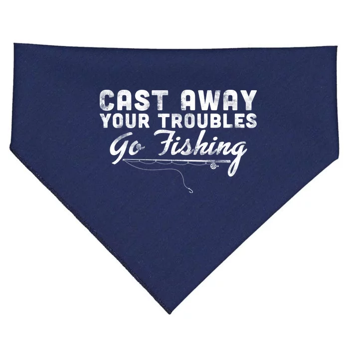 Cast Away Your Troubles Go Fishing USA-Made Doggie Bandana