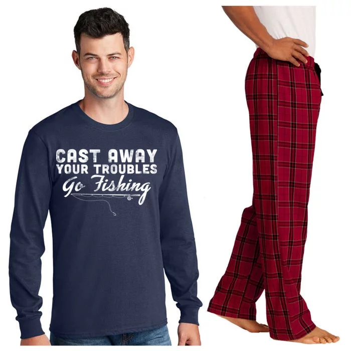 Cast Away Your Troubles Go Fishing Long Sleeve Pajama Set