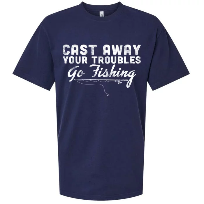 Cast Away Your Troubles Go Fishing Sueded Cloud Jersey T-Shirt