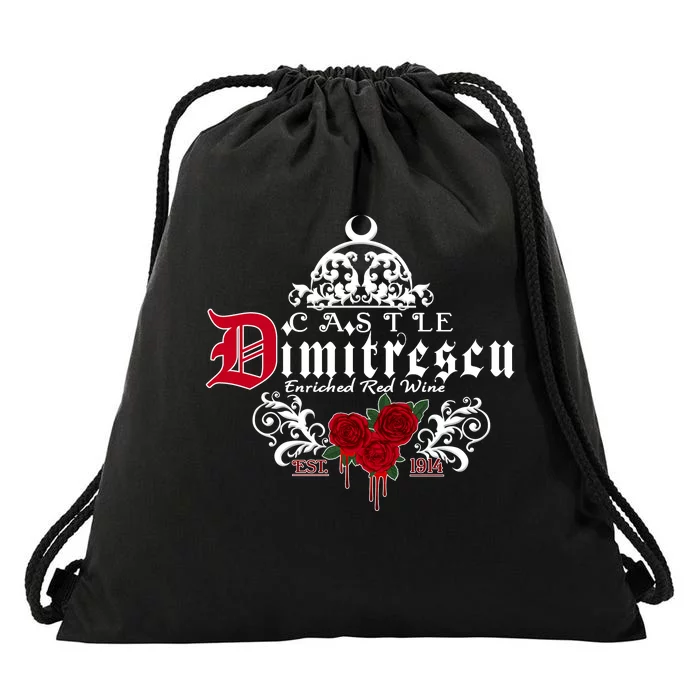 Castle Dimitrescu Village Wine Est 1914 Drawstring Bag