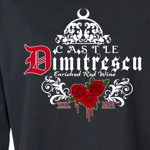 Castle Dimitrescu Village Wine Est 1914 Cropped Pullover Crew