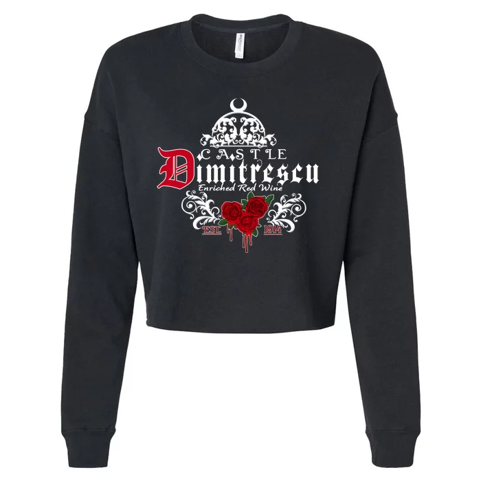 Castle Dimitrescu Village Wine Est 1914 Cropped Pullover Crew