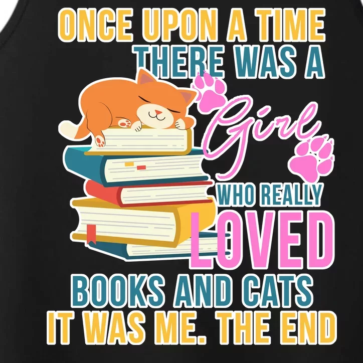 Cat And Books Girl Performance Tank