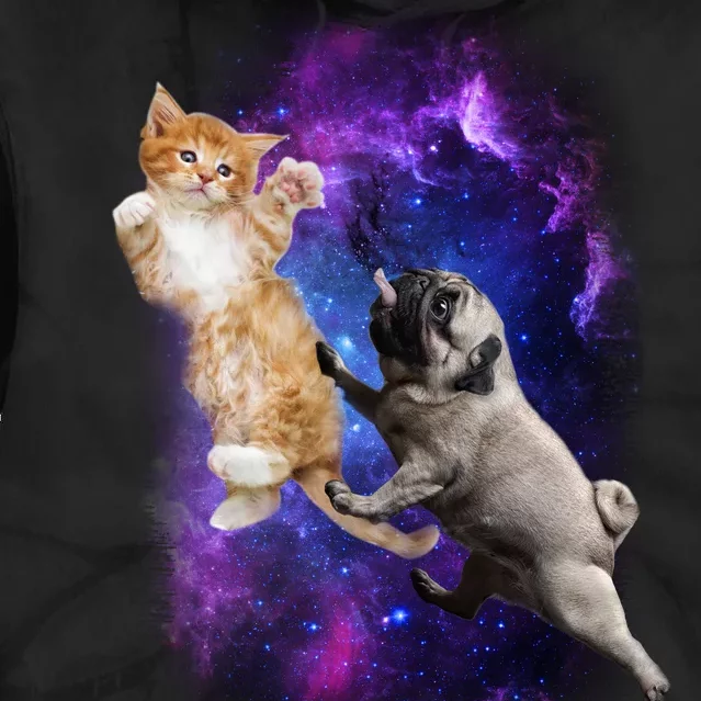 Cat And Pug In Space Tie Dye Hoodie