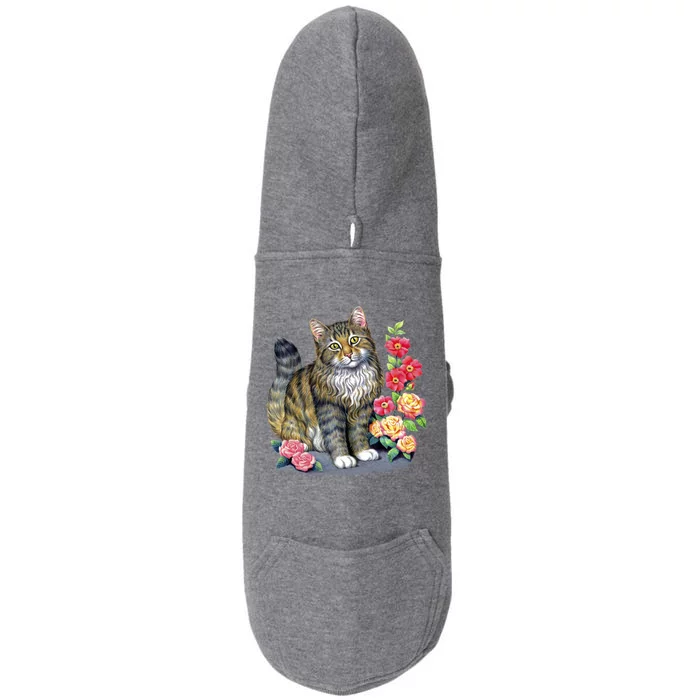 Cat and Roses Doggie 3-End Fleece Hoodie