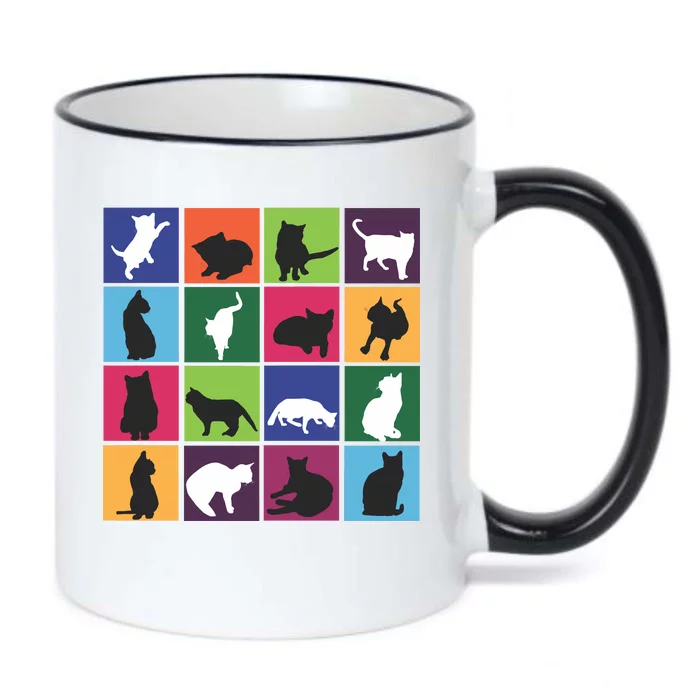 Cat Blocks Black Color Changing Mug