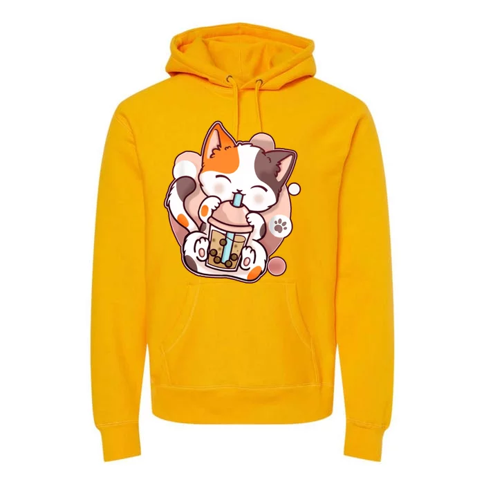 Cat Boba Tea Kawaii Premium Hoodie