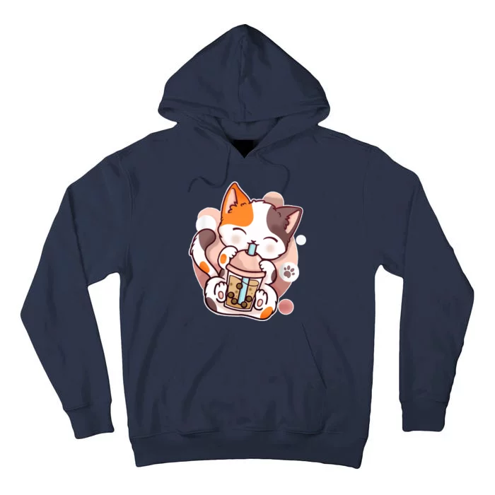 Cat Boba Tea Kawaii Tall Hoodie