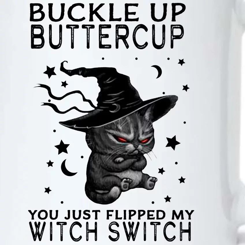 Cat Buckle Up Buttercup You Just Flipped My Witch Switch Black Color Changing Mug