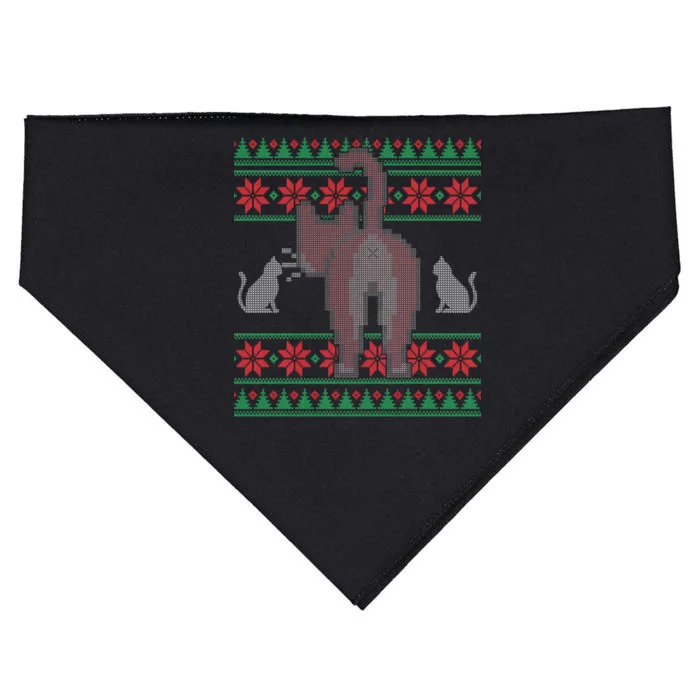 Cat Butt Ugly Christmas Sweater Design USA-Made Doggie Bandana