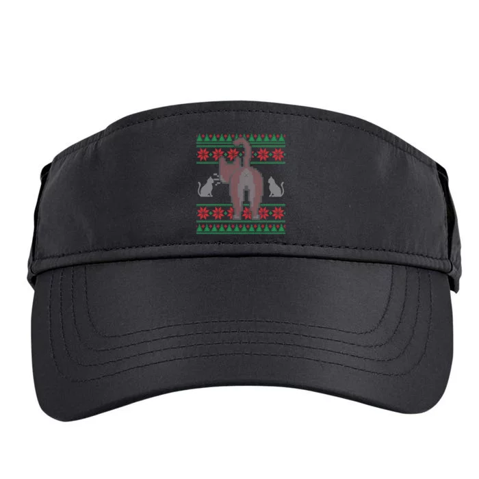 Cat Butt Ugly Christmas Sweater Design Adult Drive Performance Visor