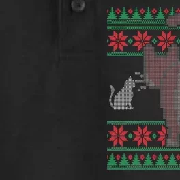 Cat Butt Ugly Christmas Sweater Design Dry Zone Grid Performance Polo