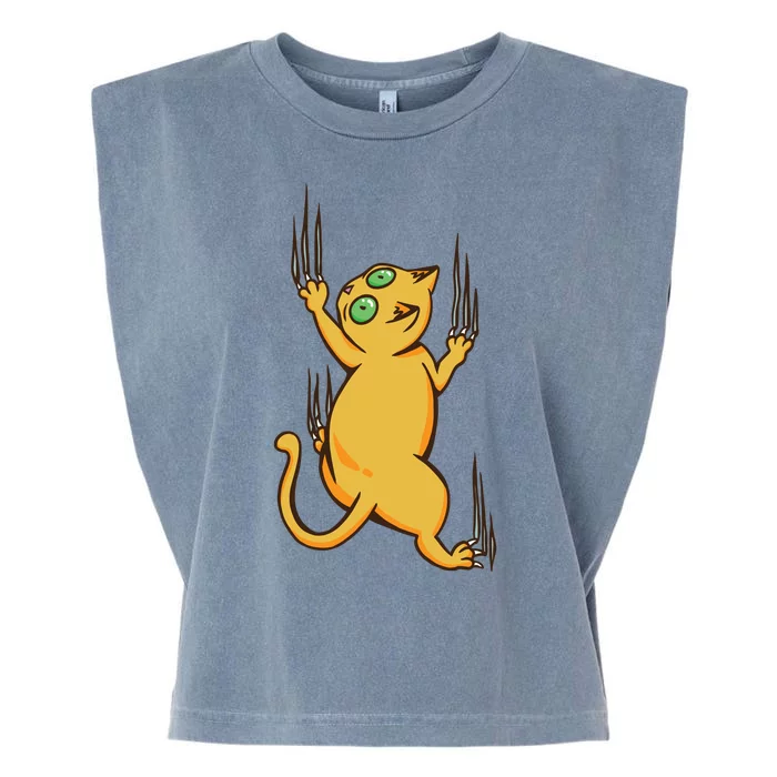 Cat Climbing Garment-Dyed Women's Muscle Tee