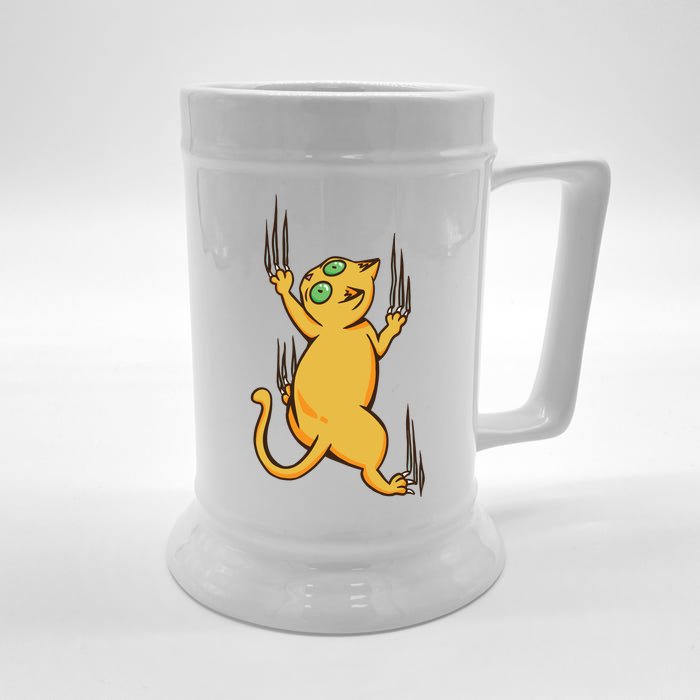 Cat Climbing Front & Back Beer Stein