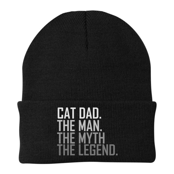 Cat Dad The Man Myth Legend Knit Cap Winter Beanie