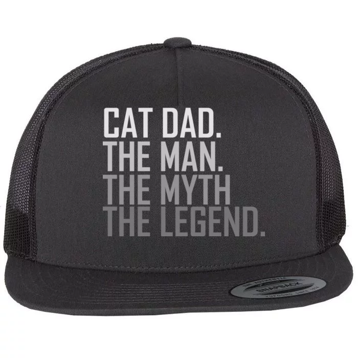 Cat Dad The Man Myth Legend Flat Bill Trucker Hat