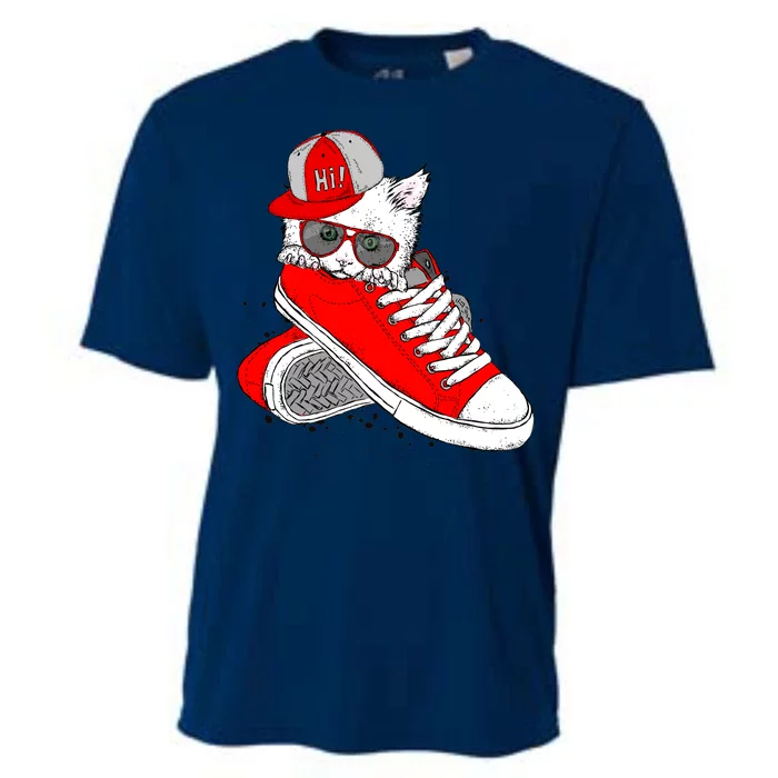 Cat In Red Sneakers Cooling Performance Crew T-Shirt